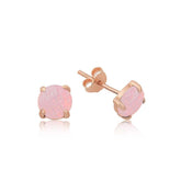 Boucles d'oreilles en argent et pierre d'opale rose